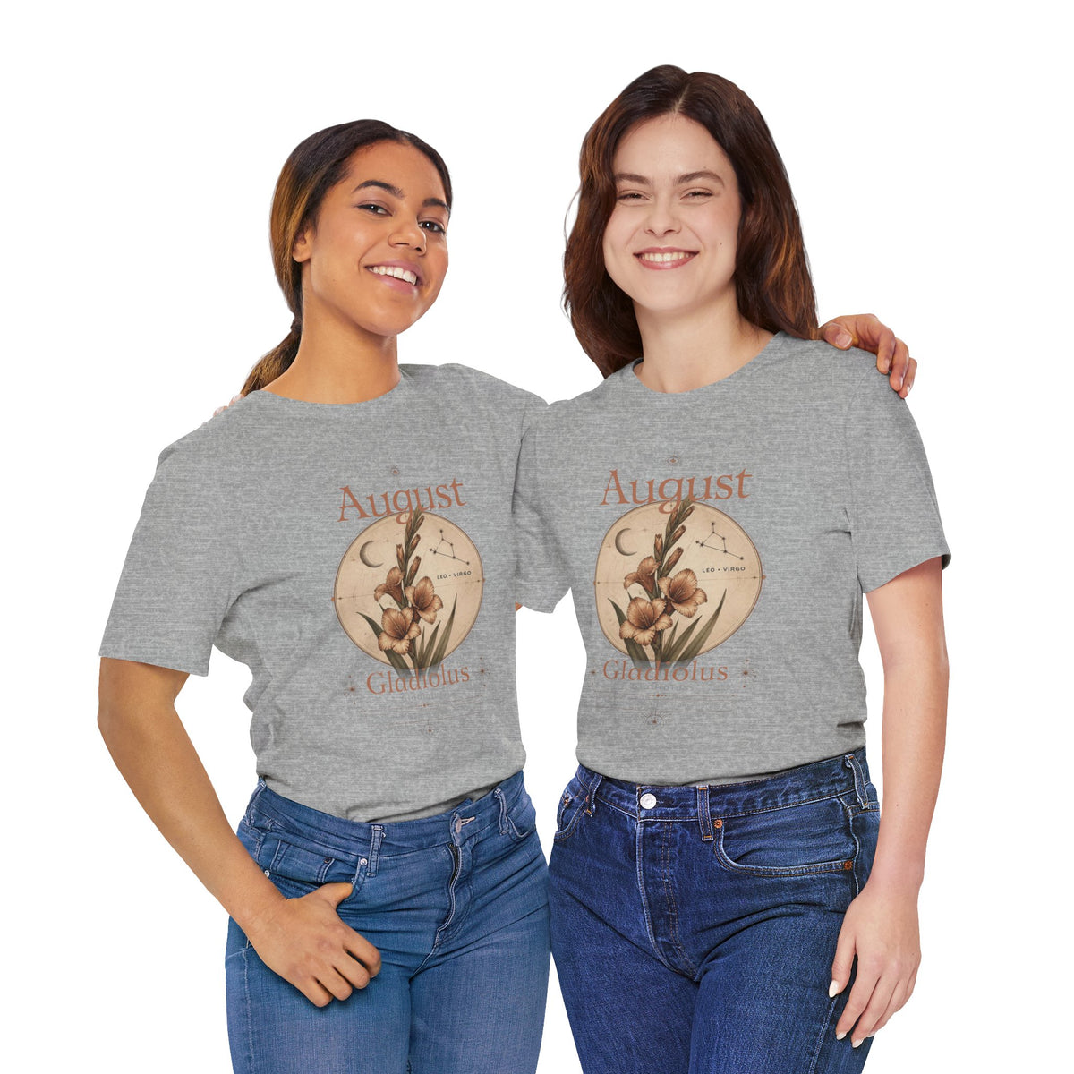 August Birth Flower Gladiolus Floral Tee