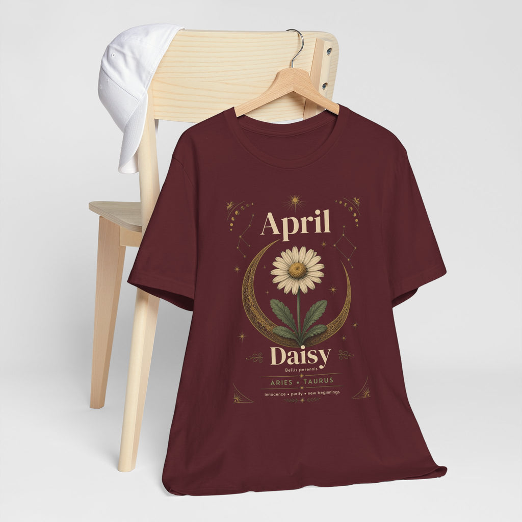 April Birth Flower Tee | Daisy Botanical Design | Birthday Gift