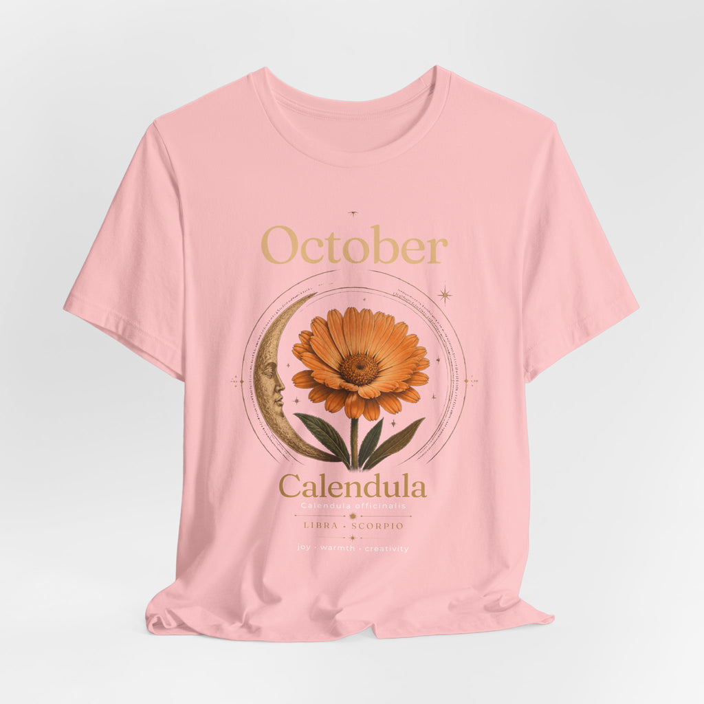 October Birth Flower Calendula T‑Shirt – Floral Birth Month Tee