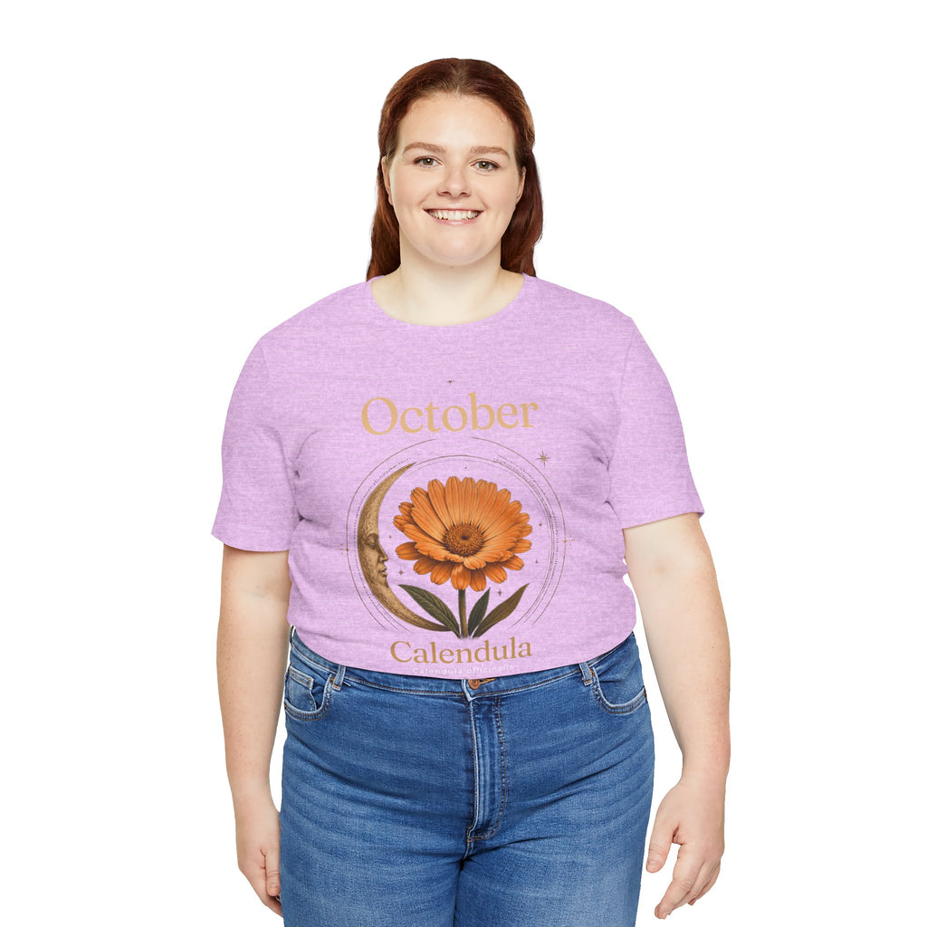 October Birth Flower Calendula T‑Shirt – Floral Birth Month Tee