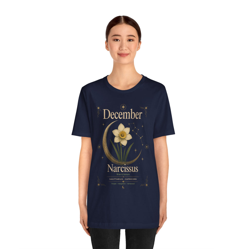 December Birth Flower - Narcissus T‑Shirt — Birth Month Flower Tee