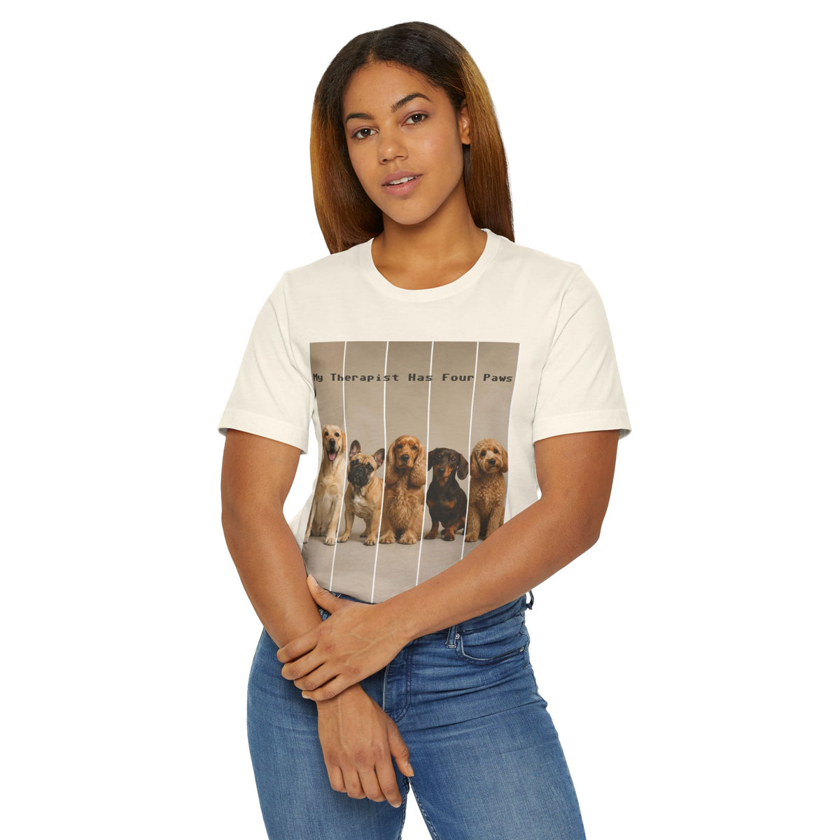 Dog Therapist T‑Shirt — "My Therapist Has Four Paws" Cute Puppy Graphic Tee