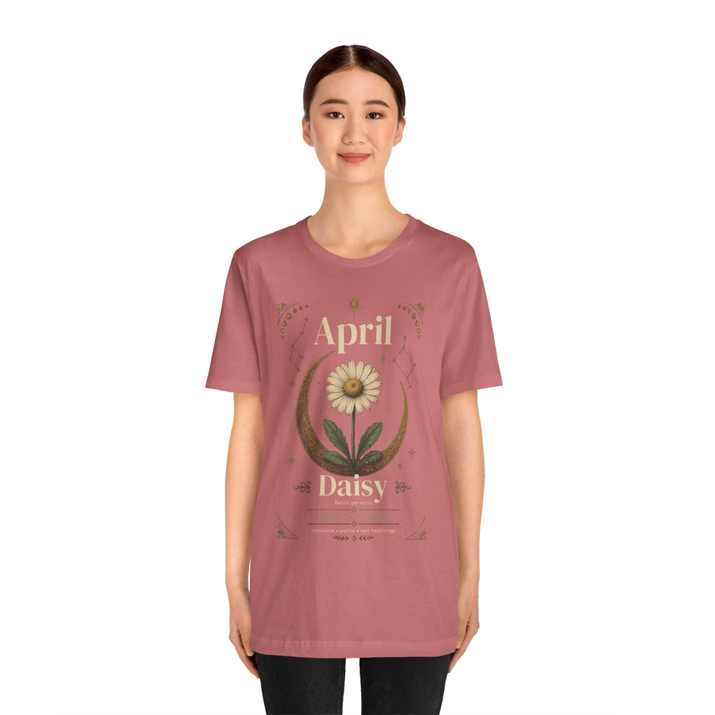 April Birth Flower Tee | Daisy Botanical Design | Birthday Gift