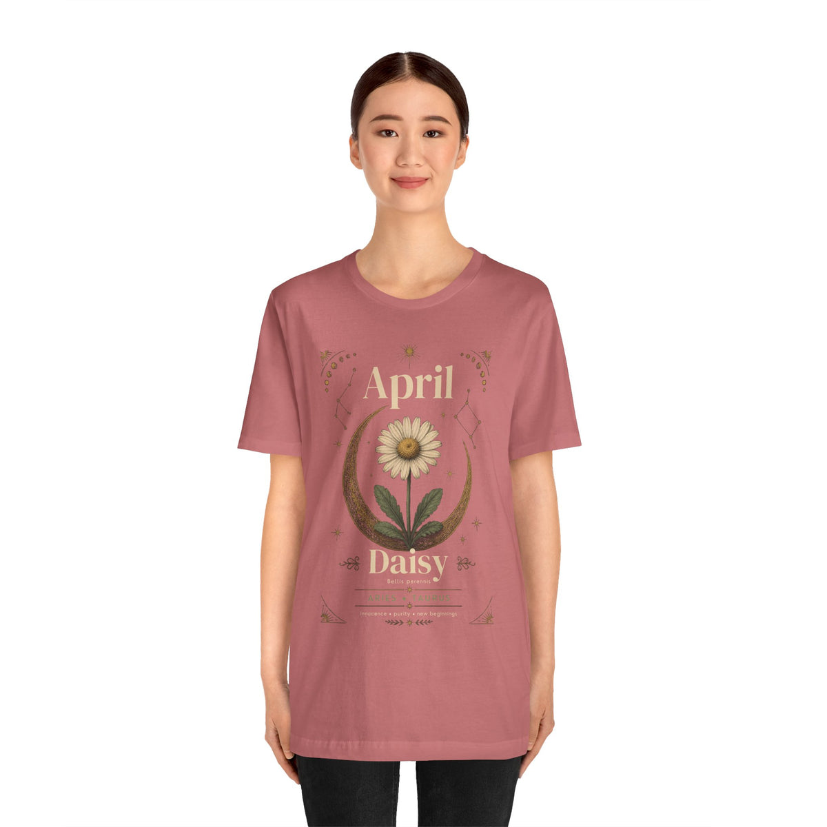 April Birth Flower Tee | Daisy Botanical Design | Birthday Gift