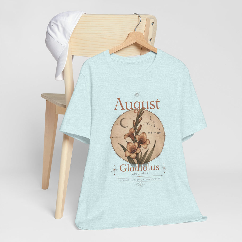 August Birth Flower Gladiolus Floral Tee