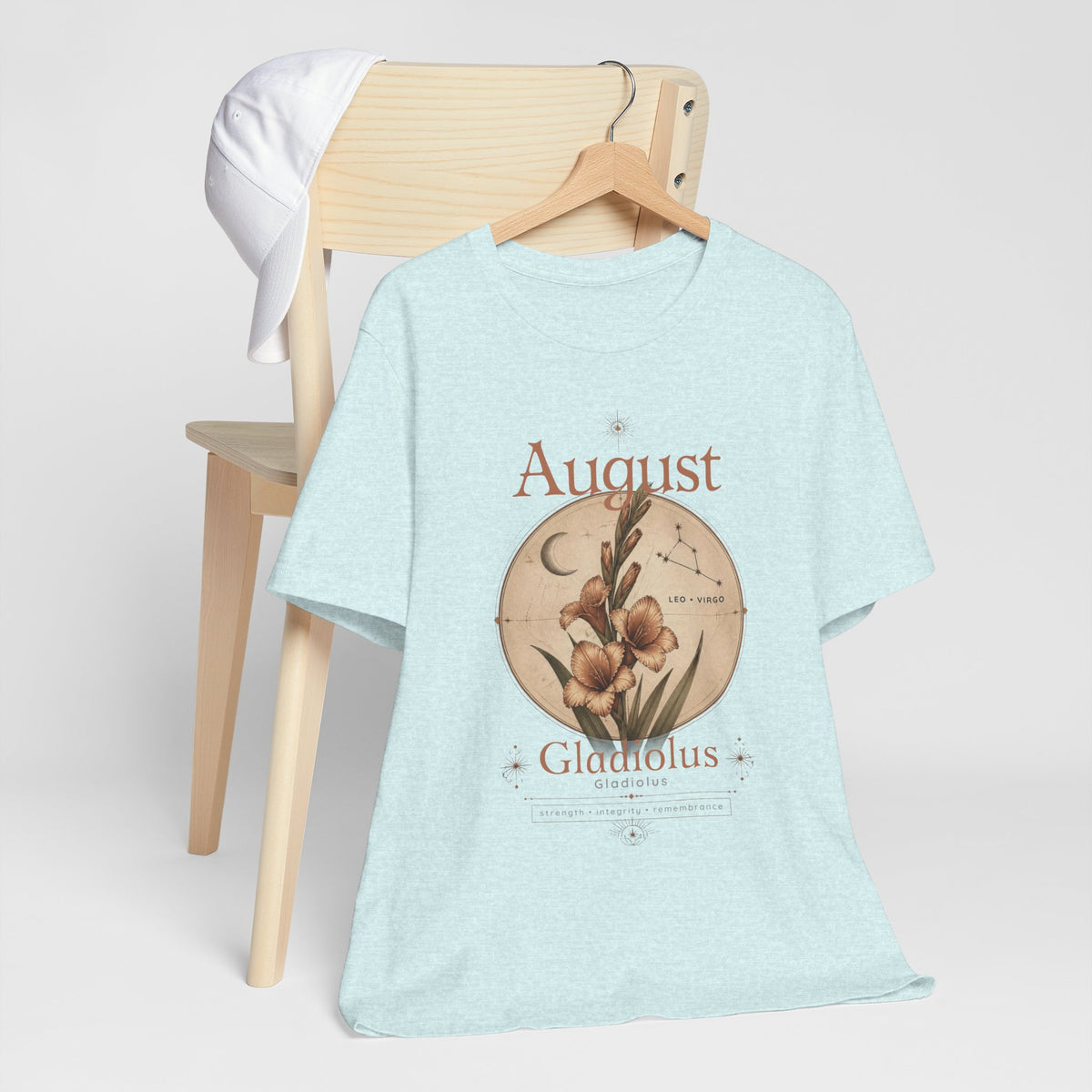August Birth Flower Gladiolus Floral Tee