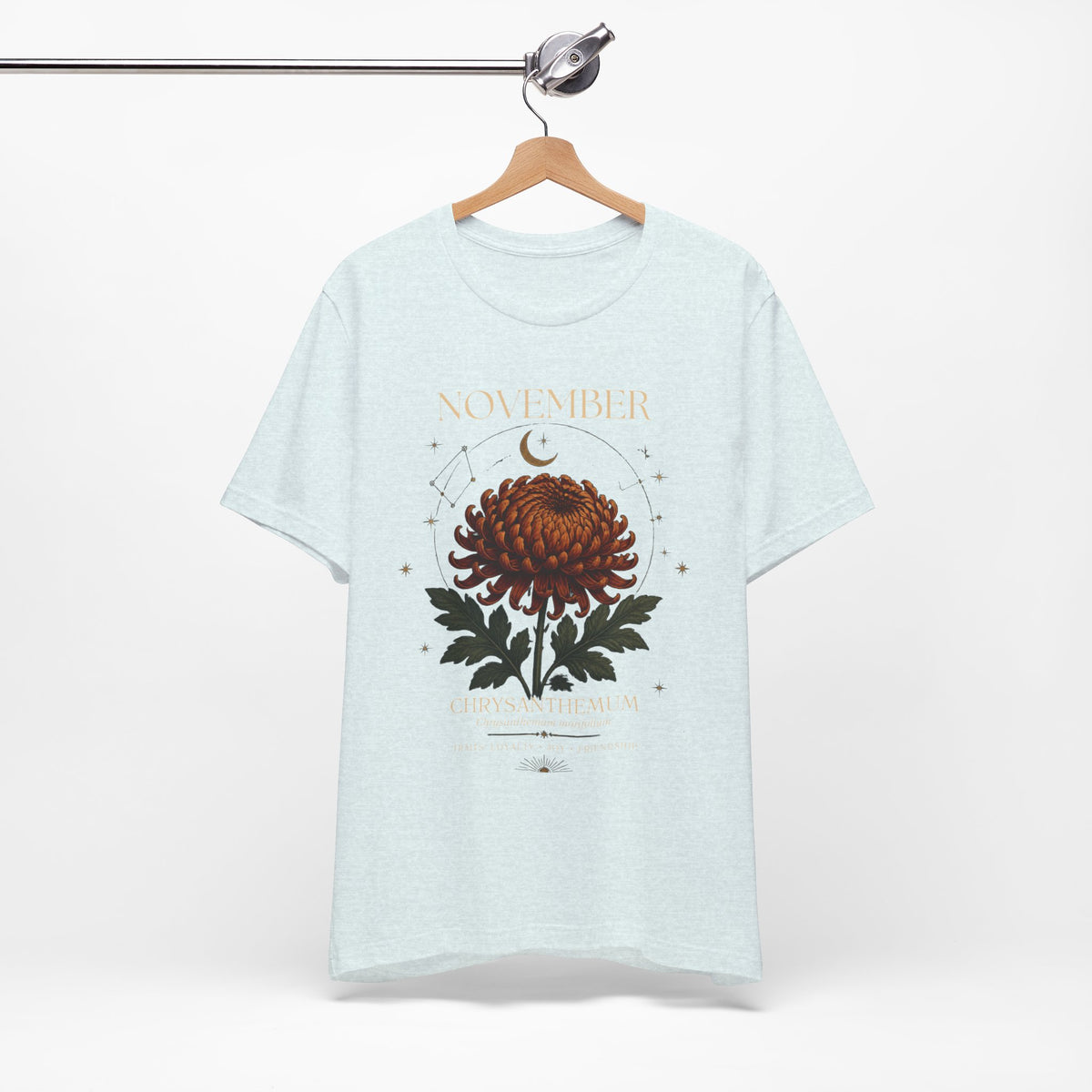November Birth Flower Chrysanthemum Tee — Floral Birth Month T-Shirt