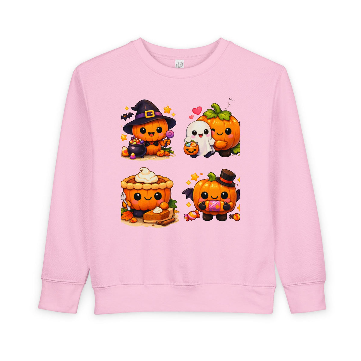 Cute Halloween Pumpkin Characters Toddler Sweatshirt | Kids Pullover