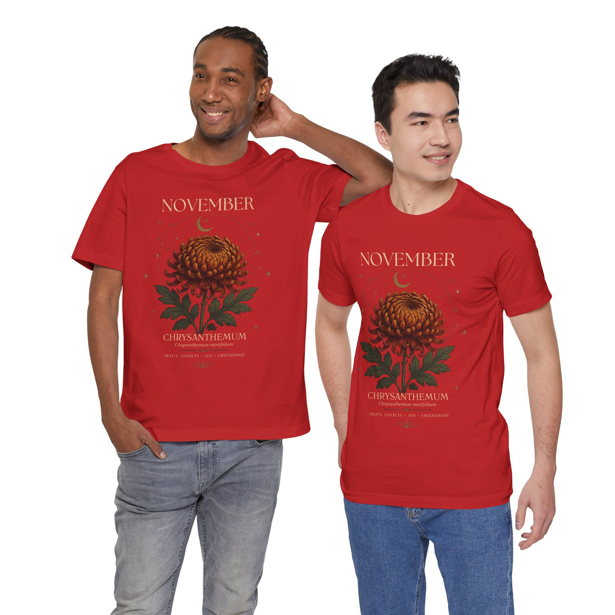 November Birth Flower Chrysanthemum Tee — Floral Birth Month T-Shirt