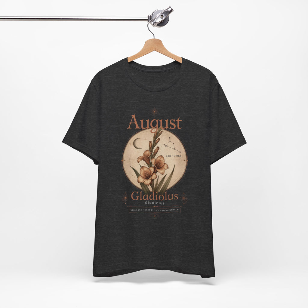 August Birth Flower Gladiolus Floral Tee