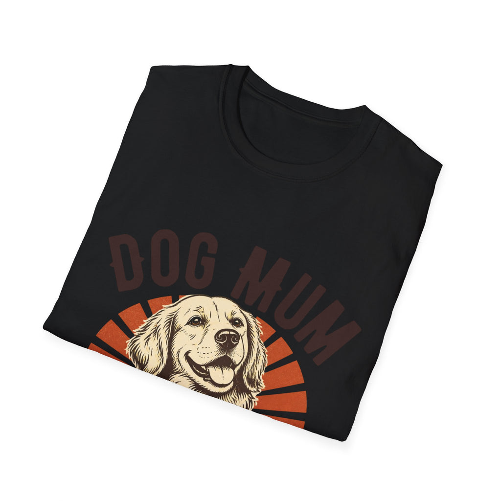 Dog Mum Raised By Paws T-Shirt | Golden Retriever Retro