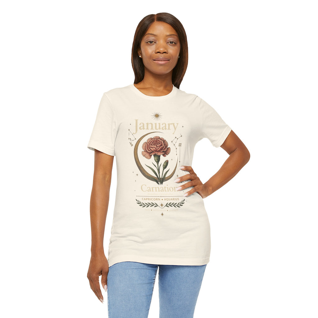 January Birth Flower - Carnation T-Shirt — Birth Month Flower Tee