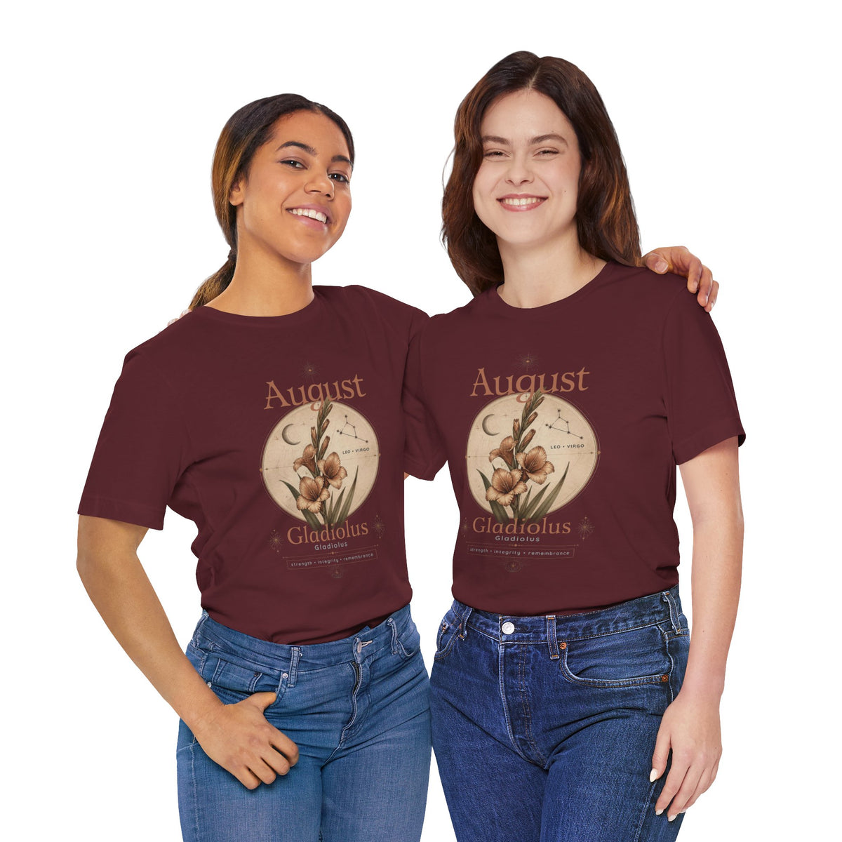 August Birth Flower Gladiolus Floral Tee