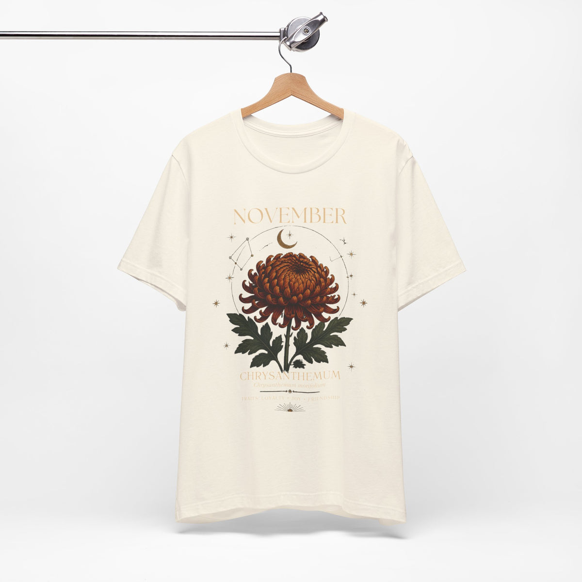 November Birth Flower Chrysanthemum Tee — Floral Birth Month T-Shirt