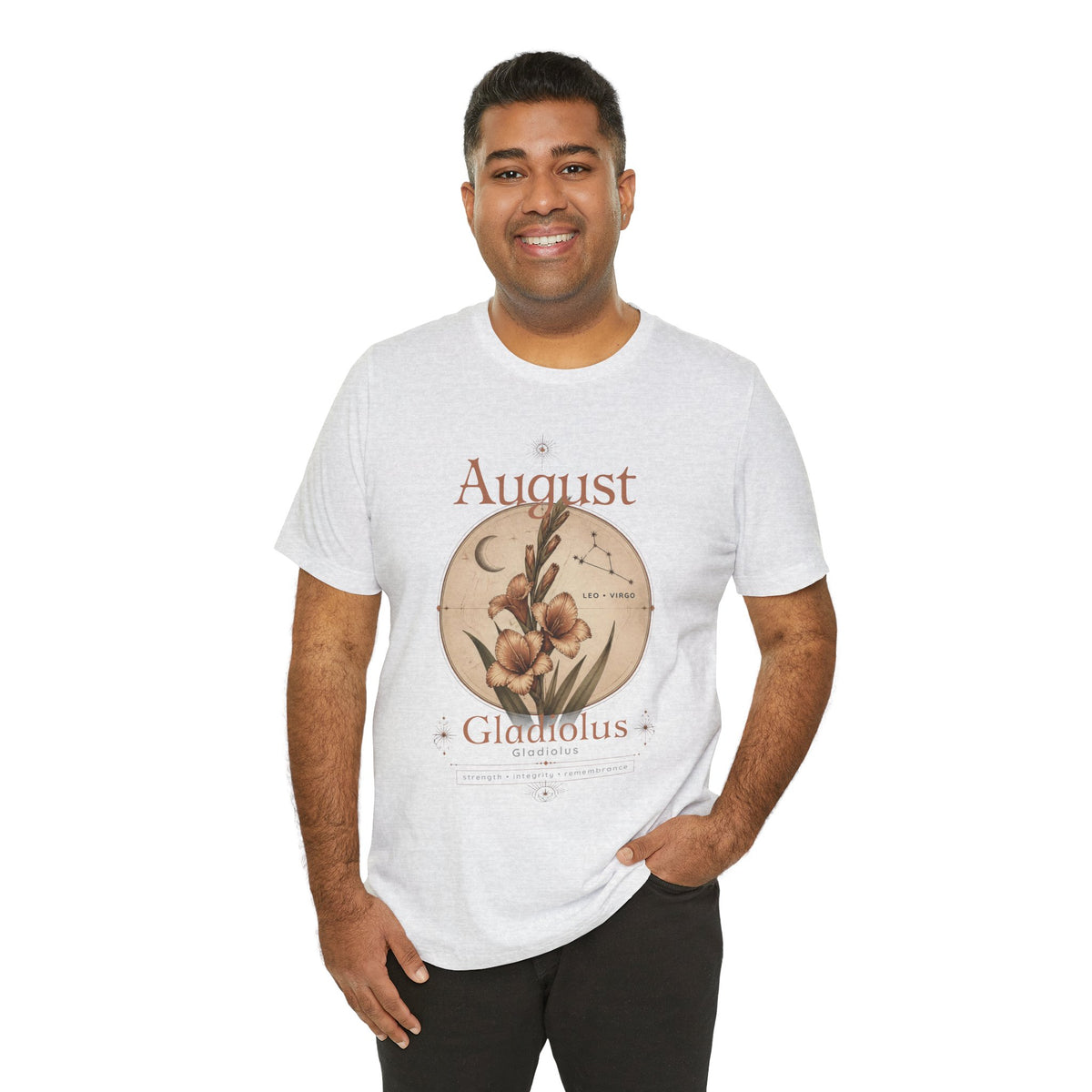 August Birth Flower Gladiolus Floral Tee