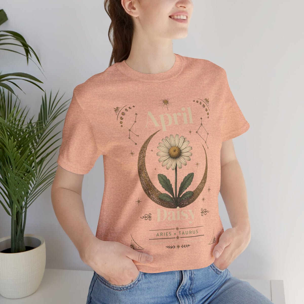 April Birth Flower Tee | Daisy Botanical Design | Birthday Gift