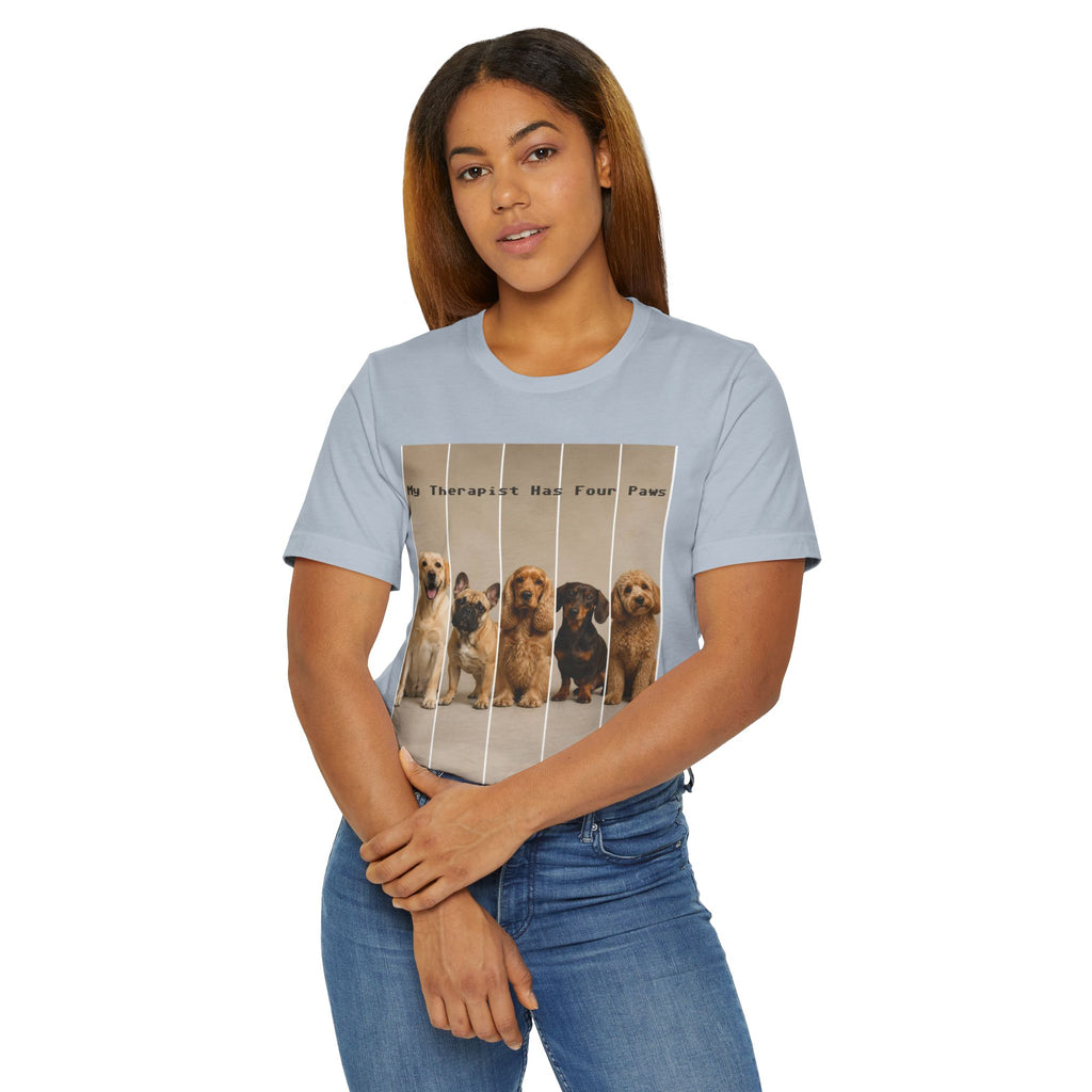 Dog Therapist T‑Shirt — "My Therapist Has Four Paws" Cute Puppy Graphic Tee