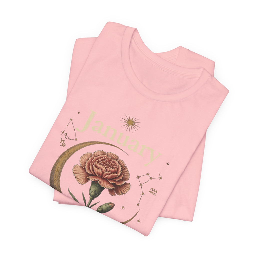 January Birth Flower - Carnation T-Shirt — Birth Month Flower Tee