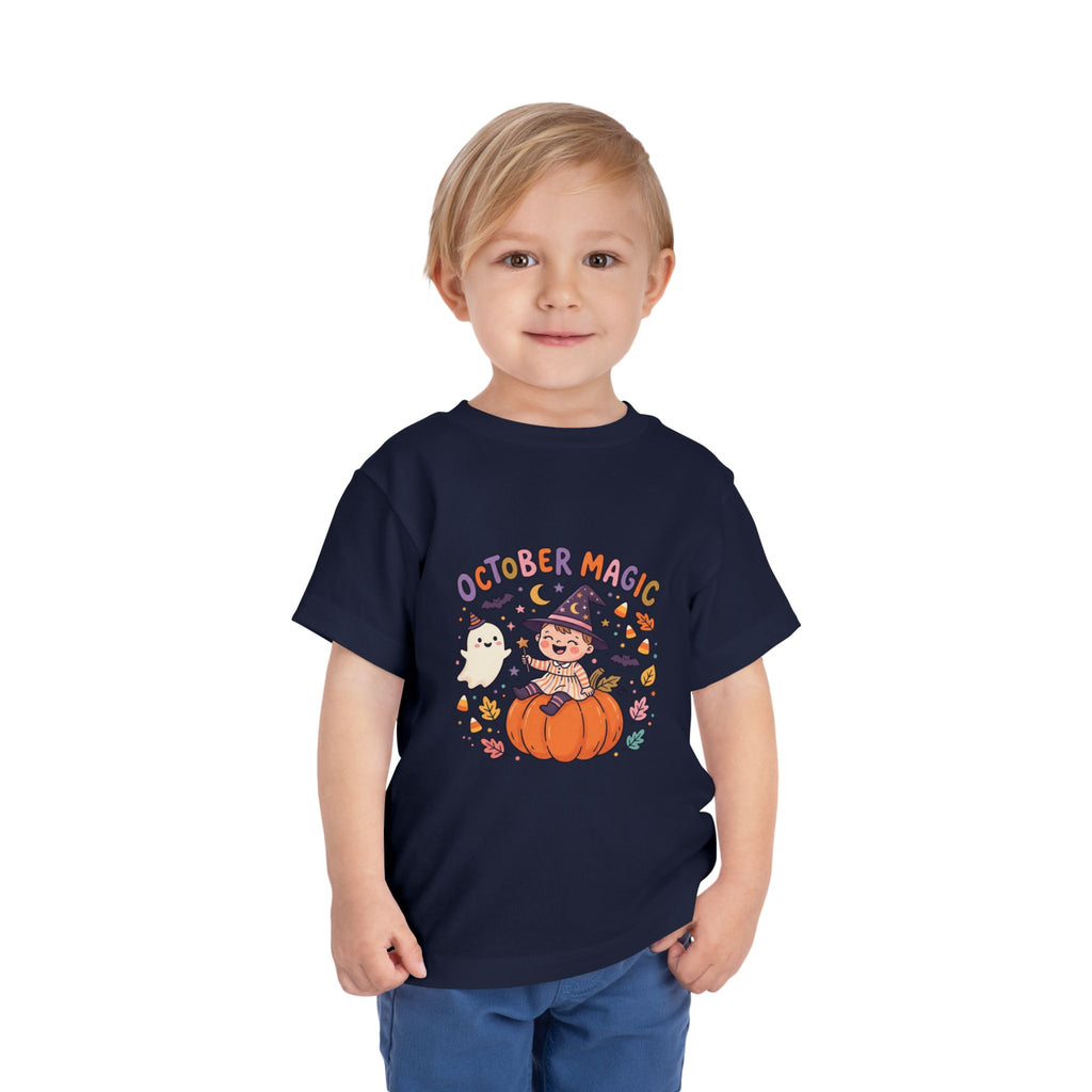 Halloween - October Magic Toddler Tee — Cute Witch Pumpkin Halloween Shirt