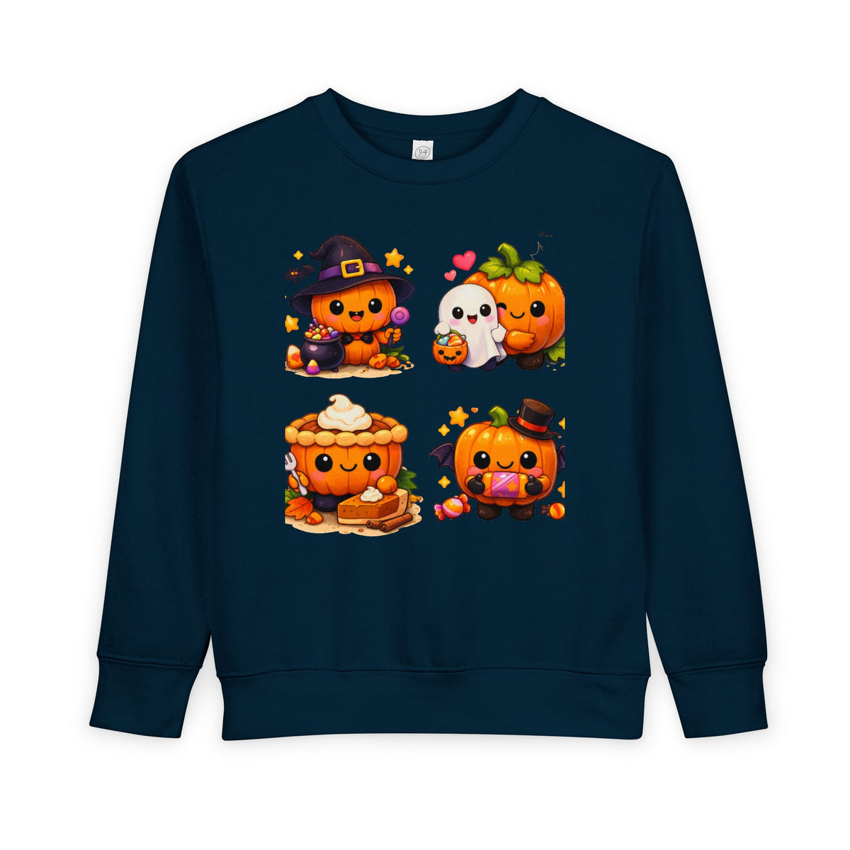 Cute Halloween Pumpkin Characters Toddler Sweatshirt | Kids Pullover