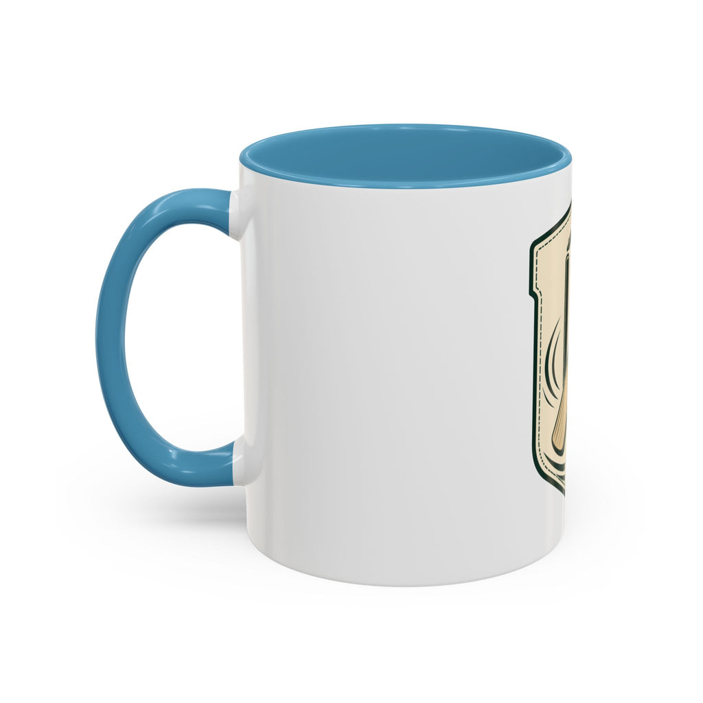 Cricket Crest Accent Mug — Vintage Bat & Ball Coffee Cup (11/15oz)
