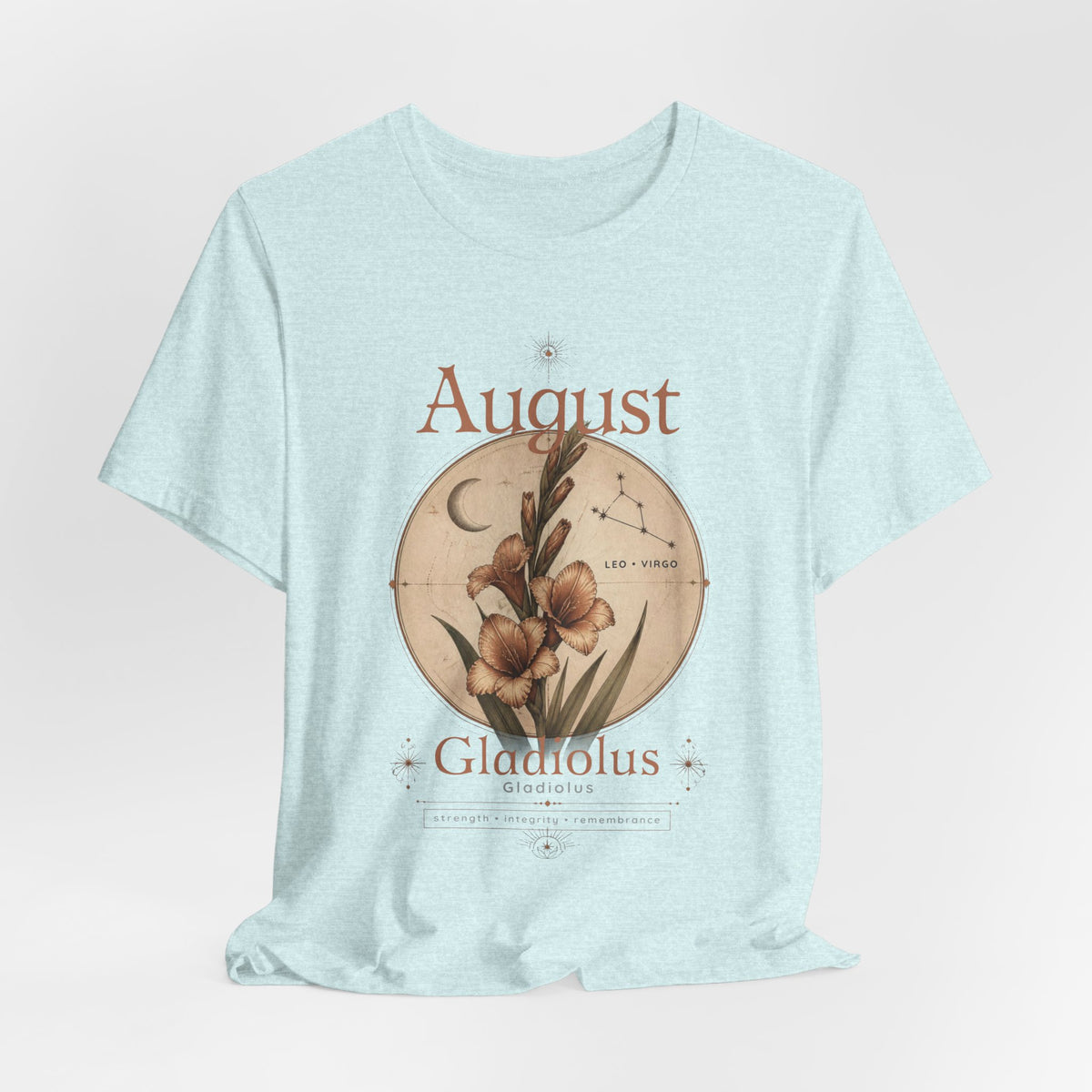 August Birth Flower Gladiolus Floral Tee