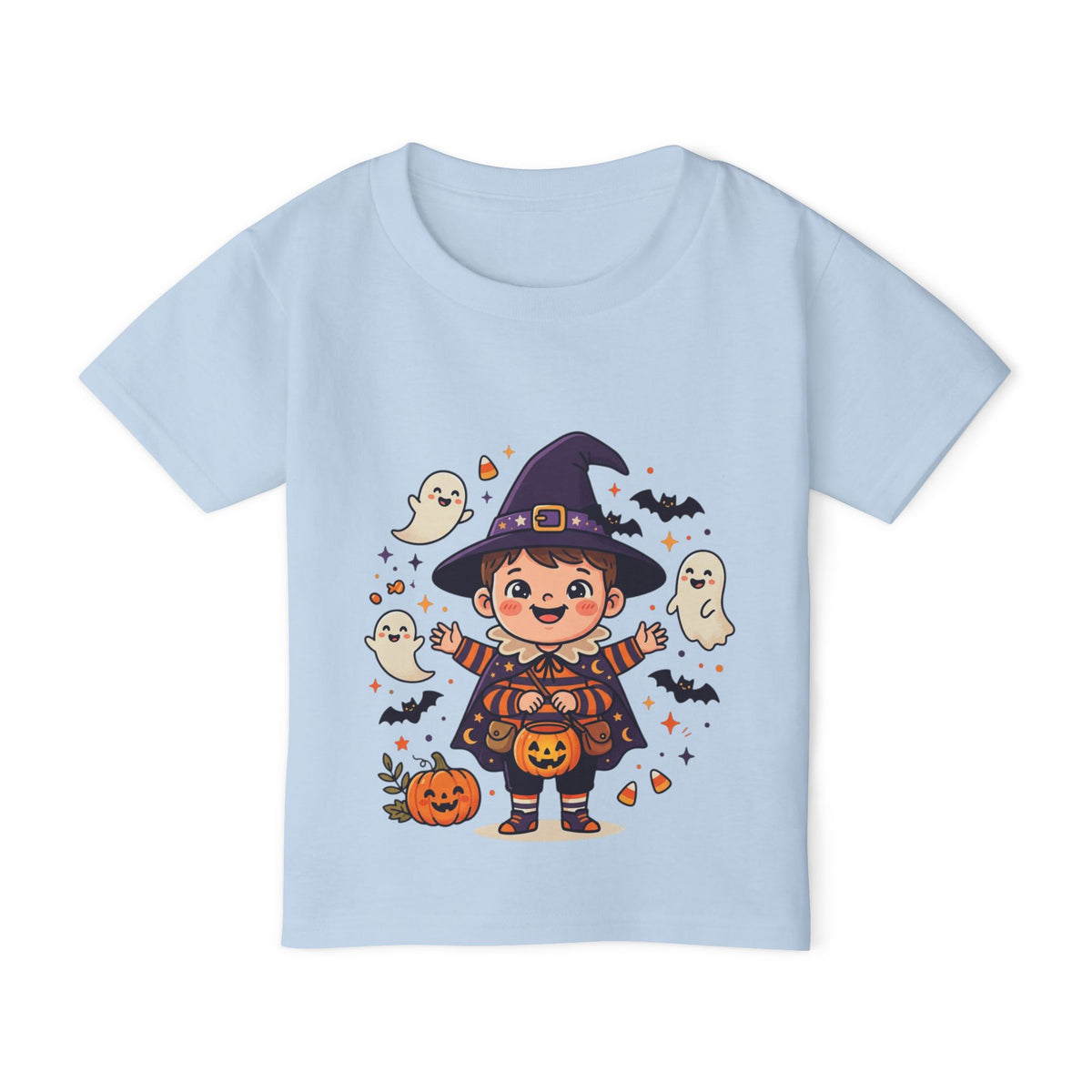 Halloween - Toddler T-Shirt — Cute Little Witch Halloween Tee with Ghosts & Pumpkins