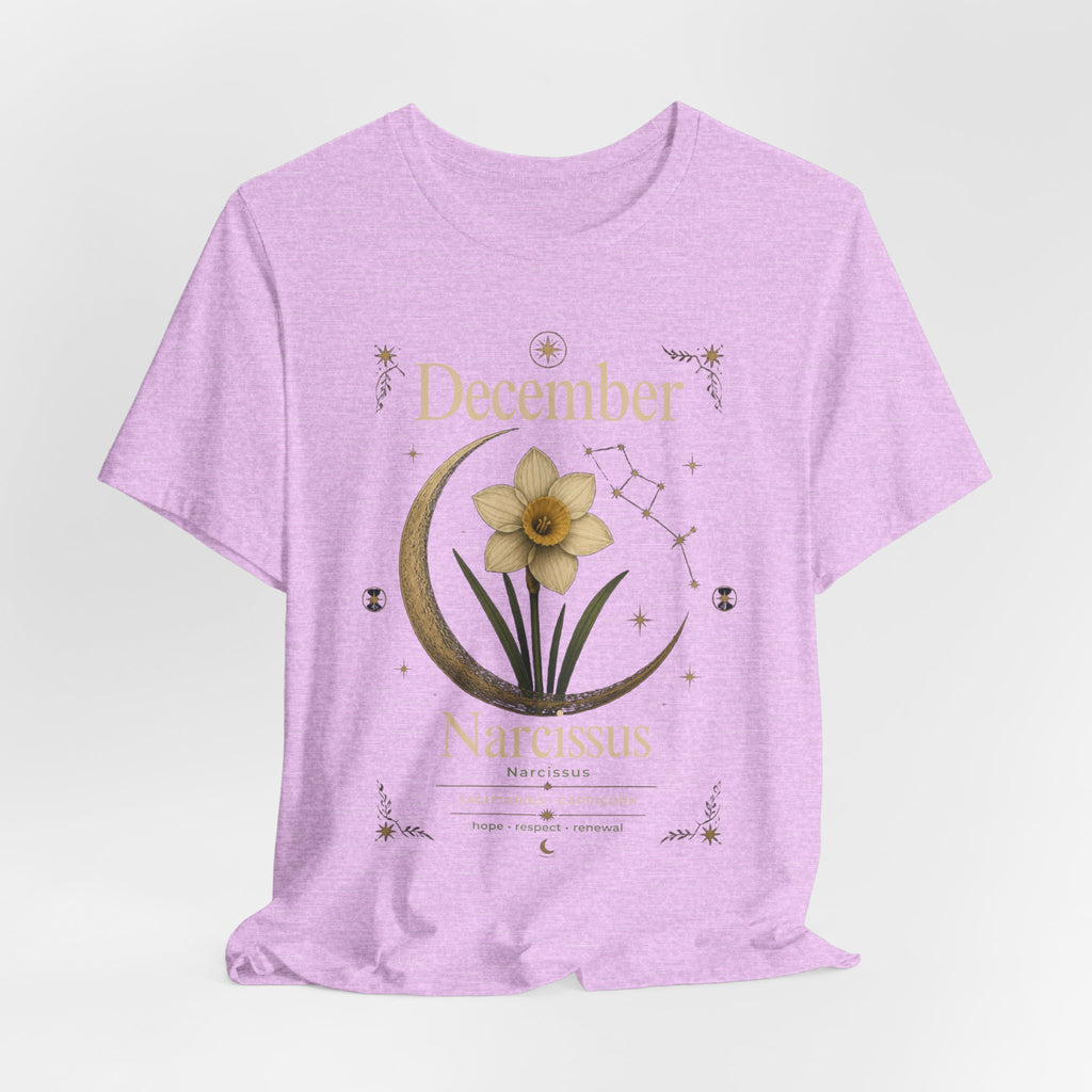 December Birth Flower - Narcissus T‑Shirt — Birth Month Flower Tee