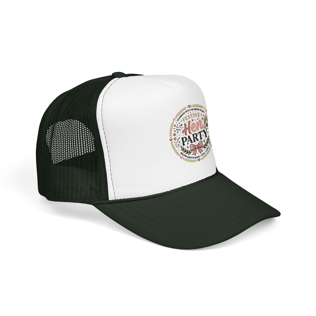 Hen Party Festive Foam Trucker Hat | Floral Wreath Design