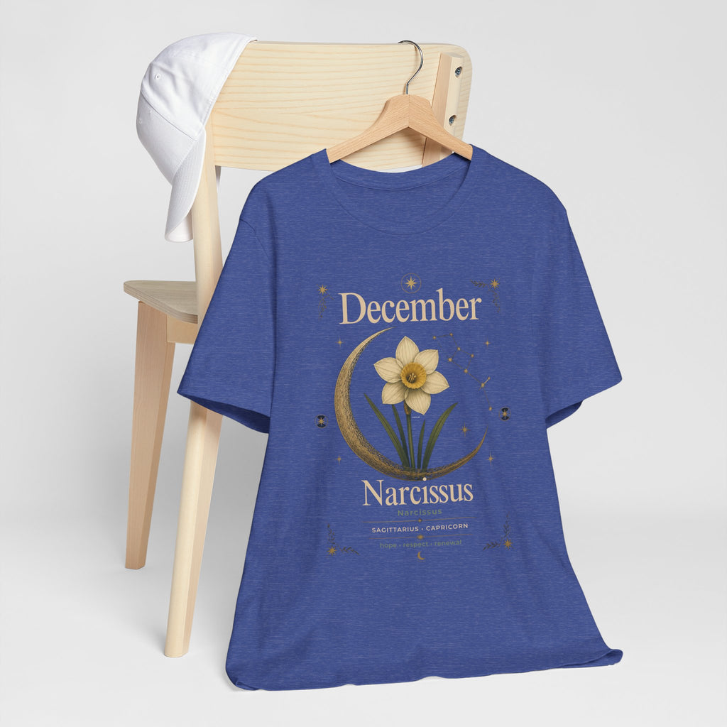 December Birth Flower - Narcissus T‑Shirt — Birth Month Flower Tee