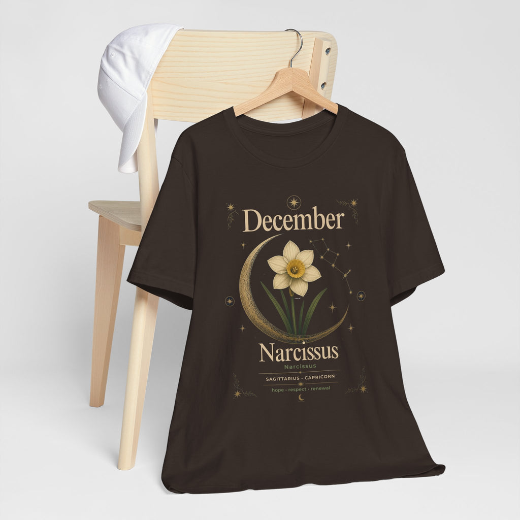 December Birth Flower - Narcissus T‑Shirt — Birth Month Flower Tee