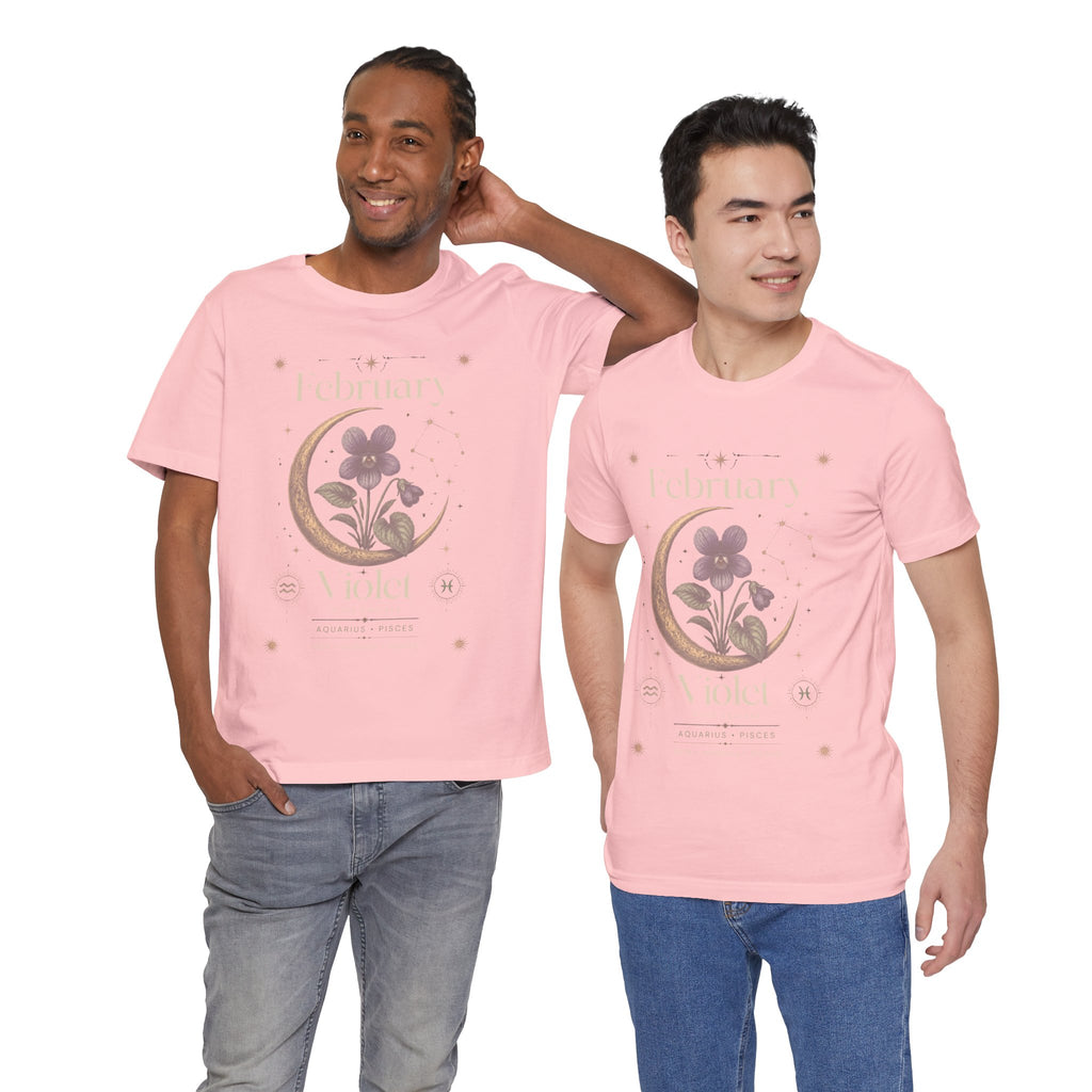 February Birth Flower Tee | Violet Botanical Design | Birthday Gift