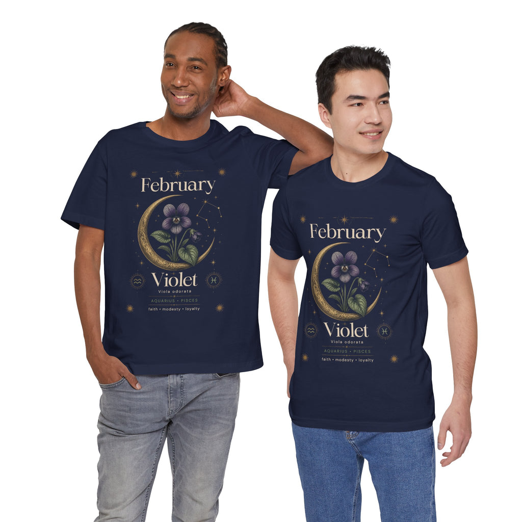 February Birth Flower Tee | Violet Botanical Design | Birthday Gift