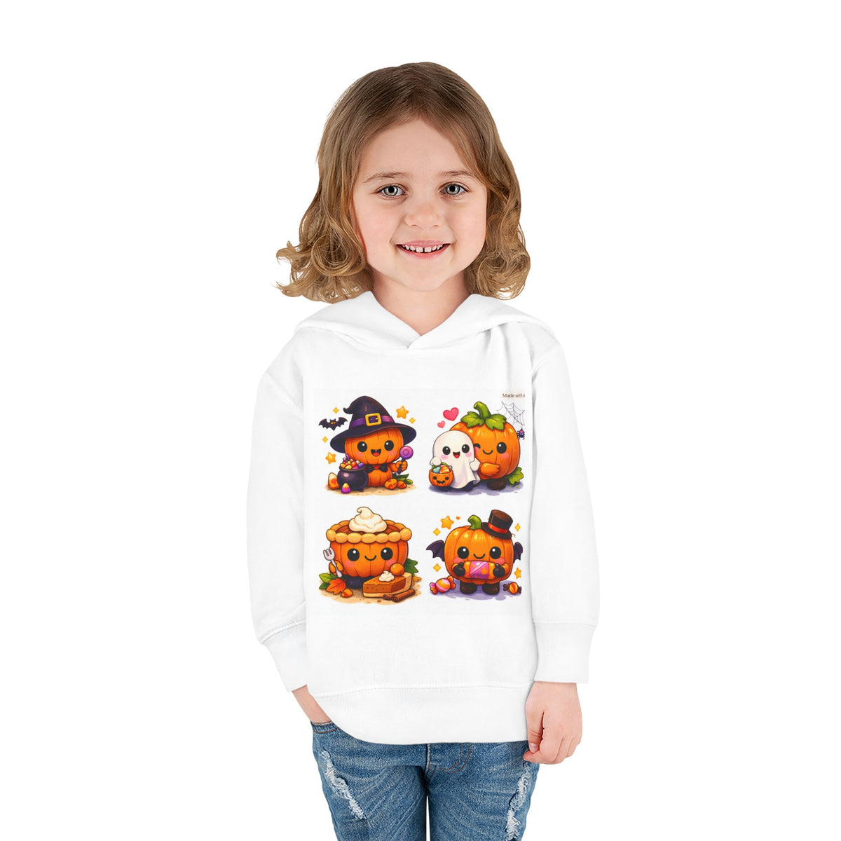 Toddler Halloween Hoodie – Cute Pumpkin & Trick-or-Treat Witch Pullover