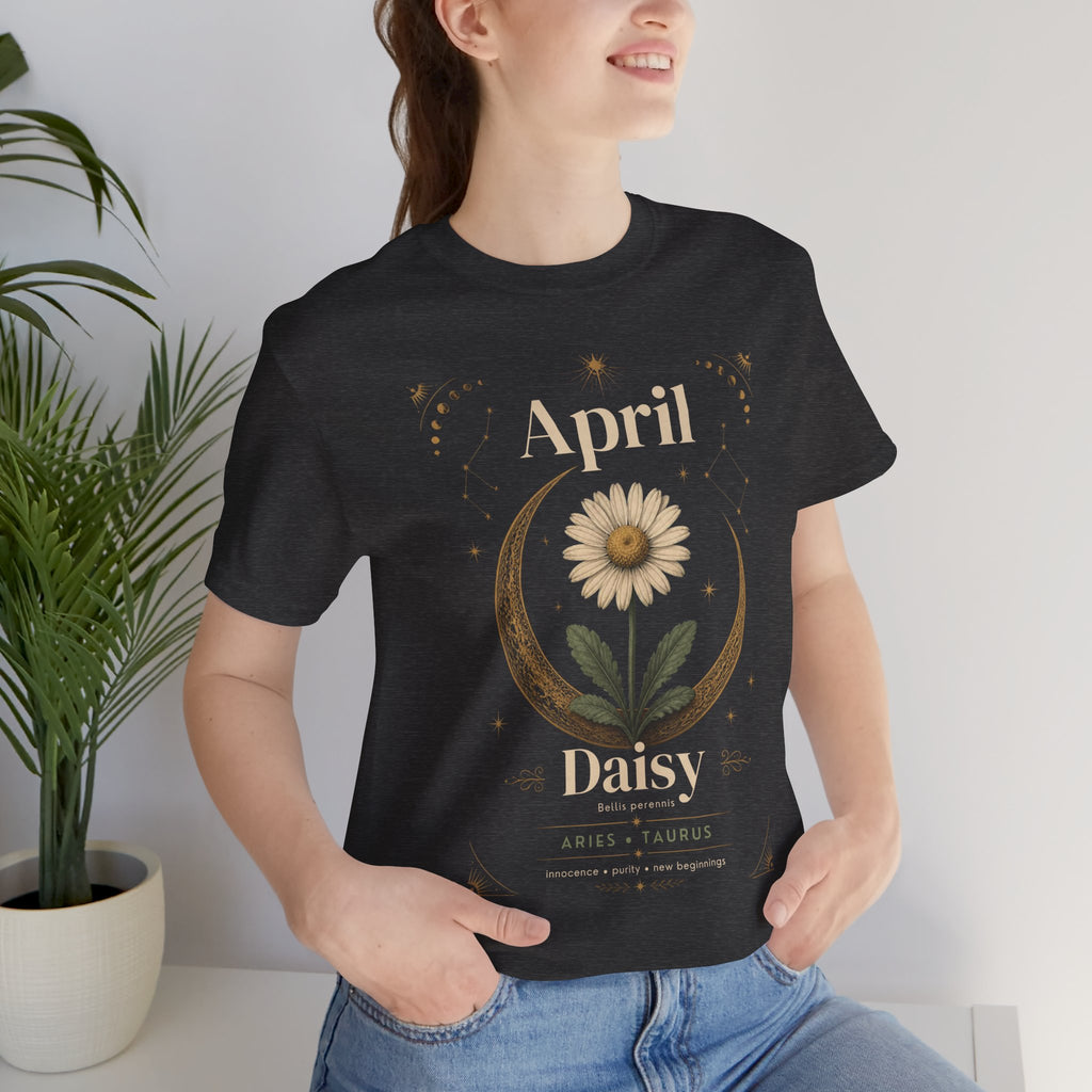 April Birth Flower Tee | Daisy Botanical Design | Birthday Gift
