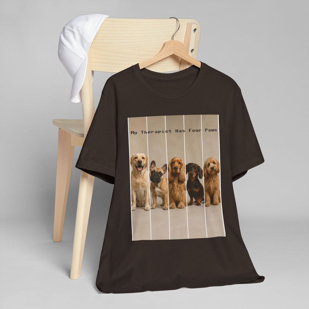 Dog Therapist T‑Shirt — "My Therapist Has Four Paws" Cute Puppy Graphic Tee