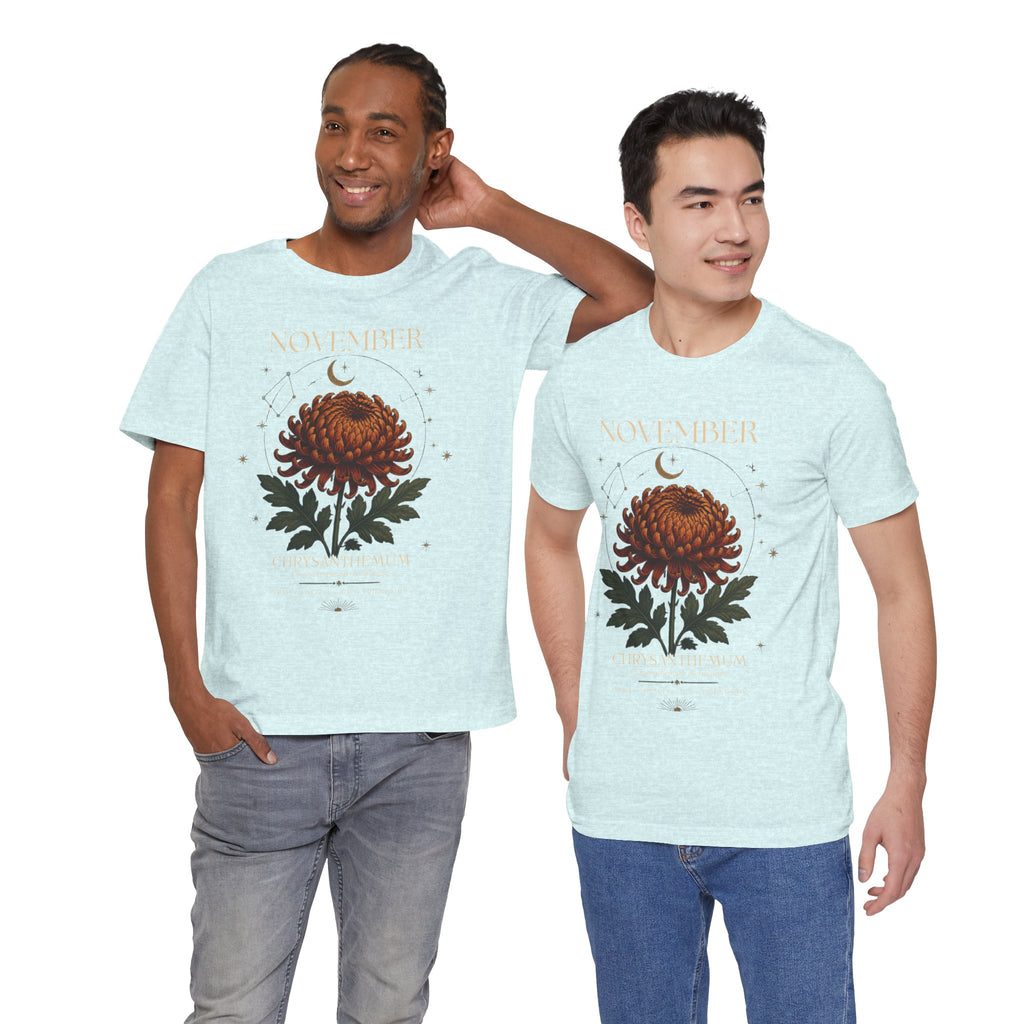 November Birth Flower Chrysanthemum Tee — Floral Birth Month T-Shirt