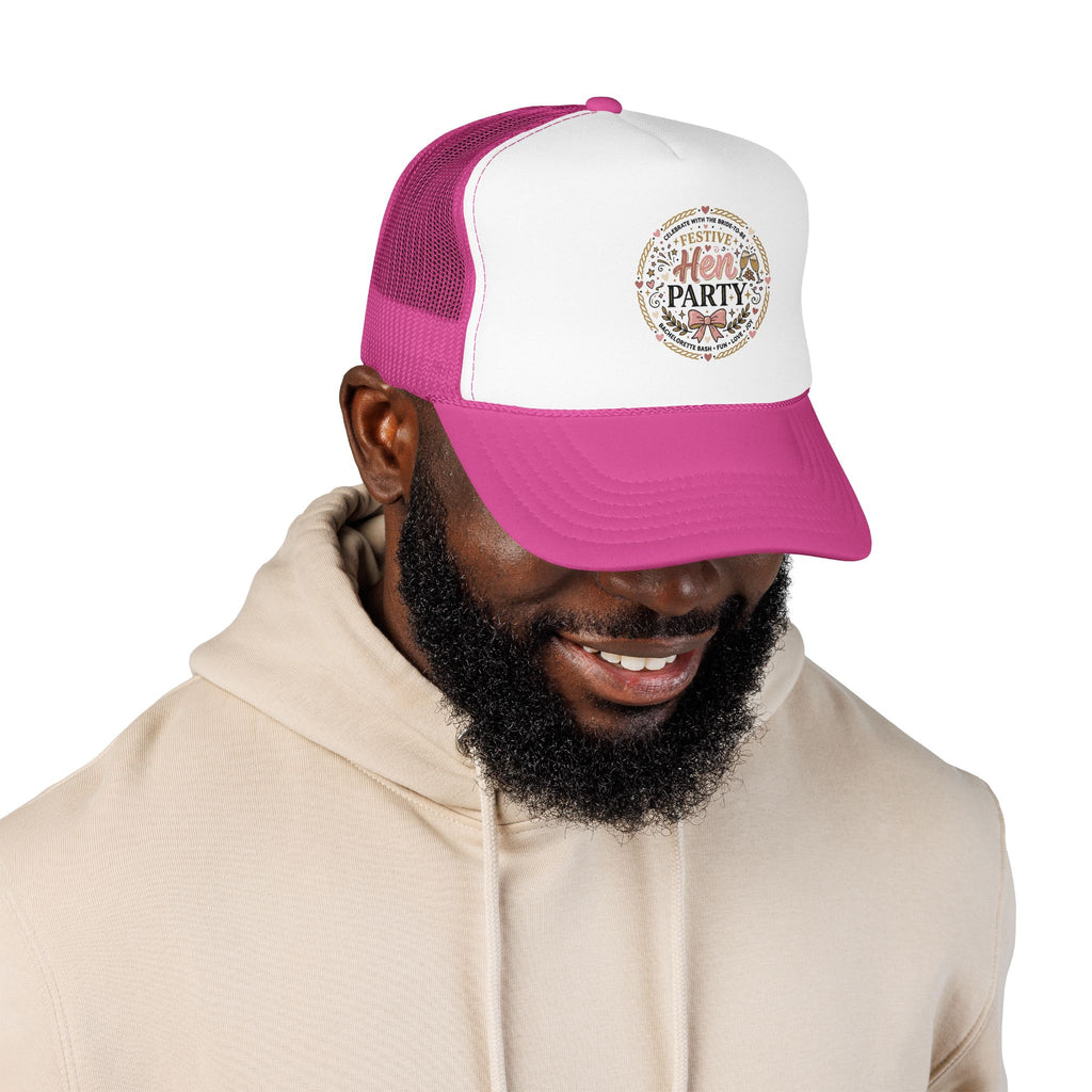 Hen Party Festive Foam Trucker Hat | Floral Wreath Design