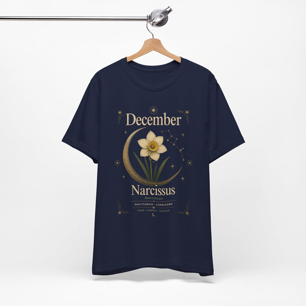 December Birth Flower - Narcissus T‑Shirt — Birth Month Flower Tee