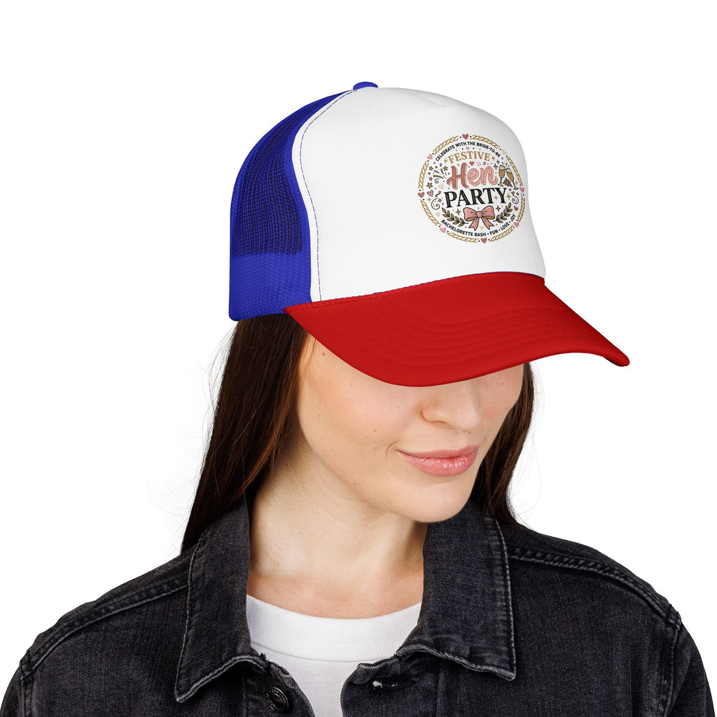 Hen Party Festive Foam Trucker Hat | Floral Wreath Design