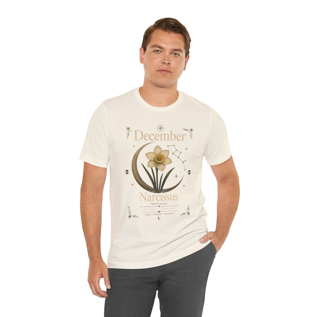December Birth Flower - Narcissus T‑Shirt — Birth Month Flower Tee