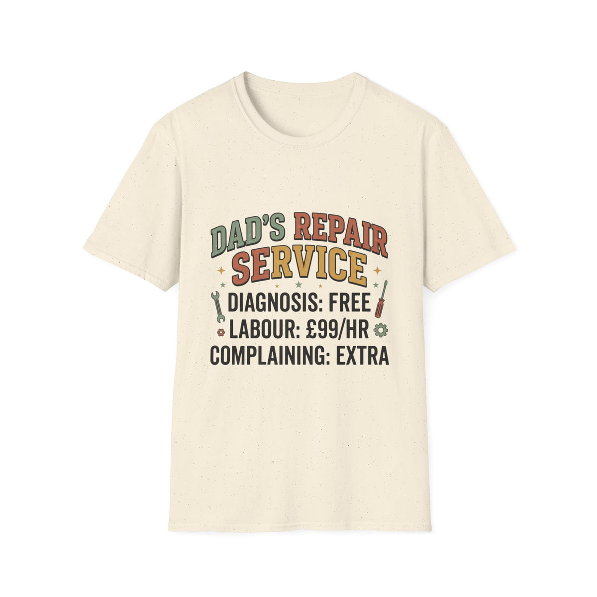 Dad's Repair Service T-Shirt | Funny Handyman Slogan, Tool Graphic
