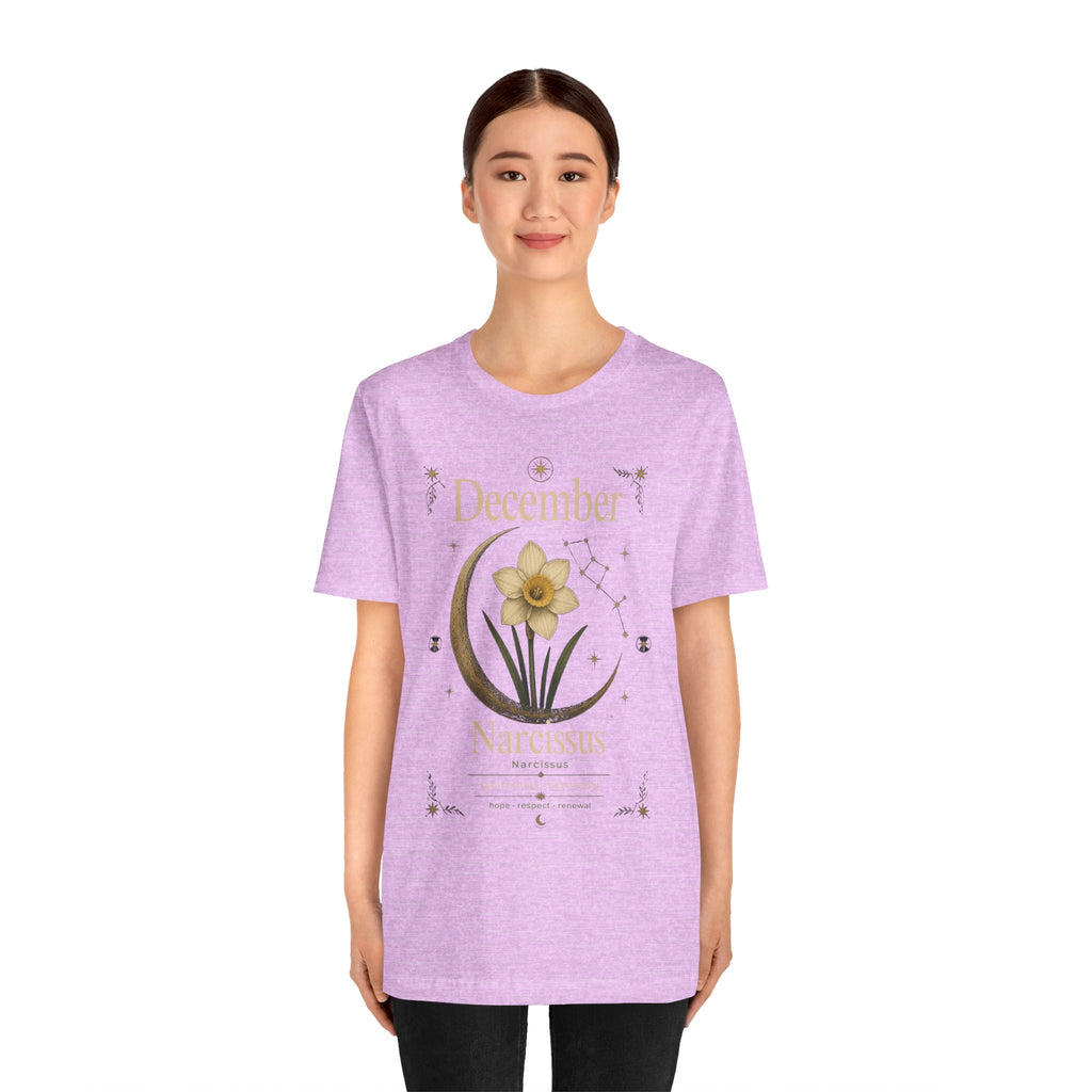 December Birth Flower - Narcissus T‑Shirt — Birth Month Flower Tee