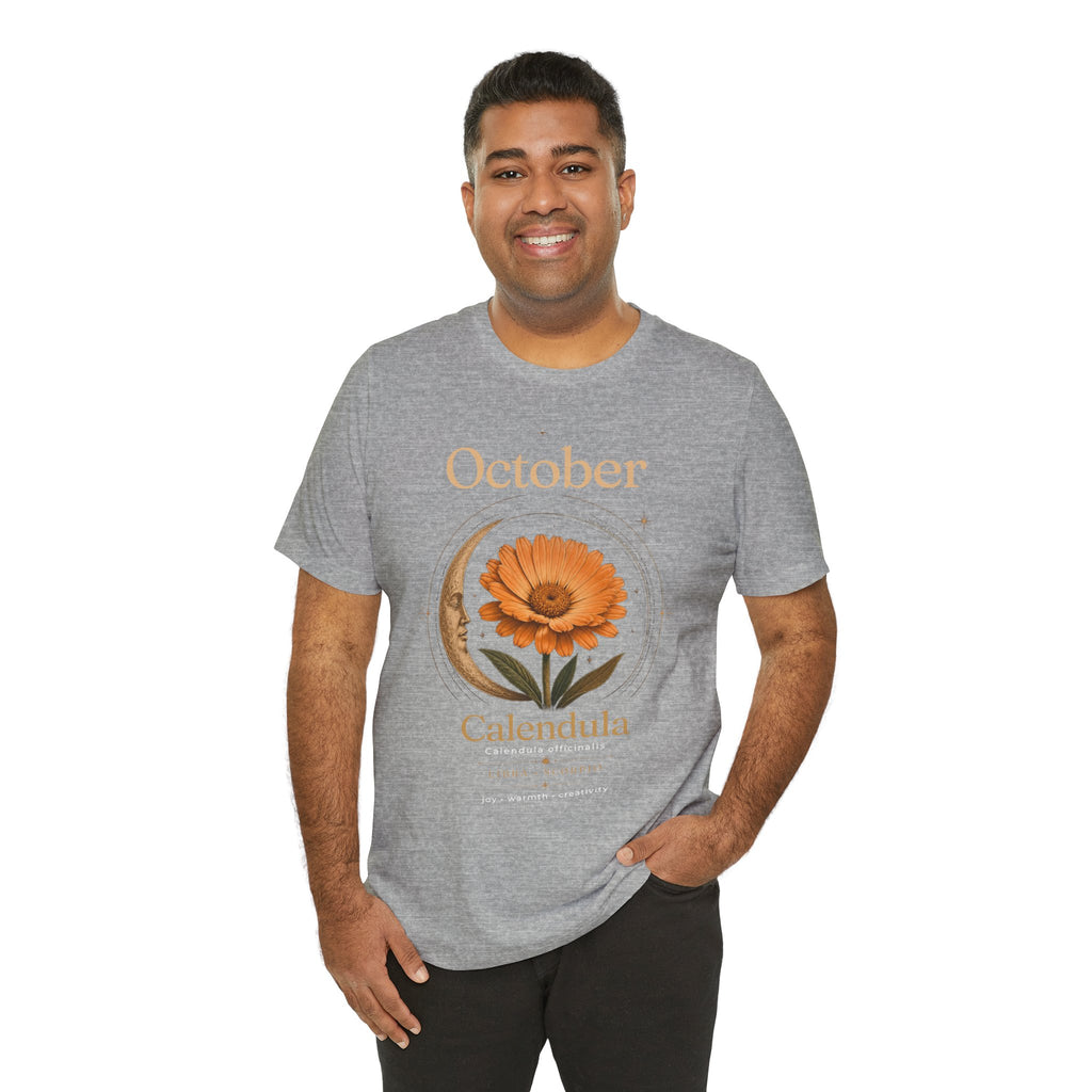 October Birth Flower Calendula T‑Shirt – Floral Birth Month Tee