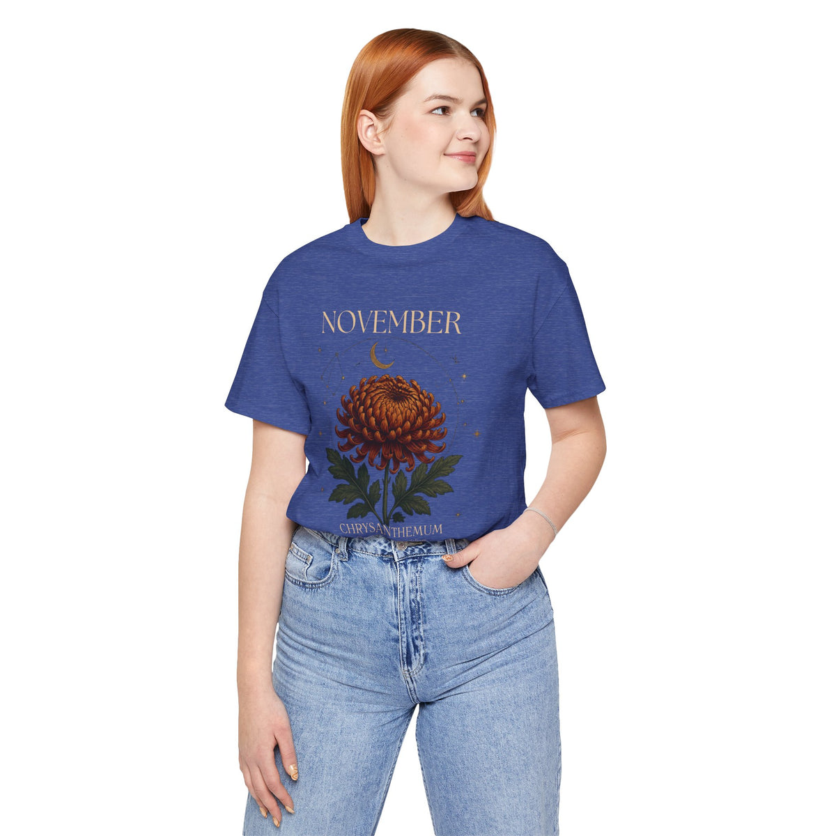 November Birth Flower Chrysanthemum Tee — Floral Birth Month T-Shirt