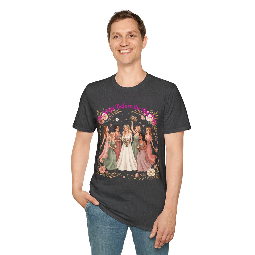 Bride and Bridesmaids Illustration T-Shirt | Floral Wedding Bridal Party Design