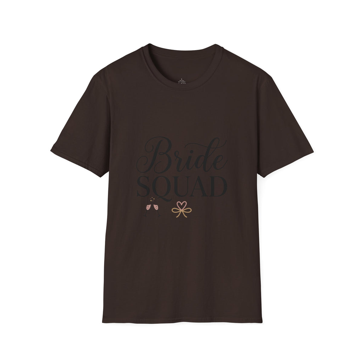 Bride Squad T-Shirt — Bachelorette Party Bridesmaid Tee with Champagne Icons