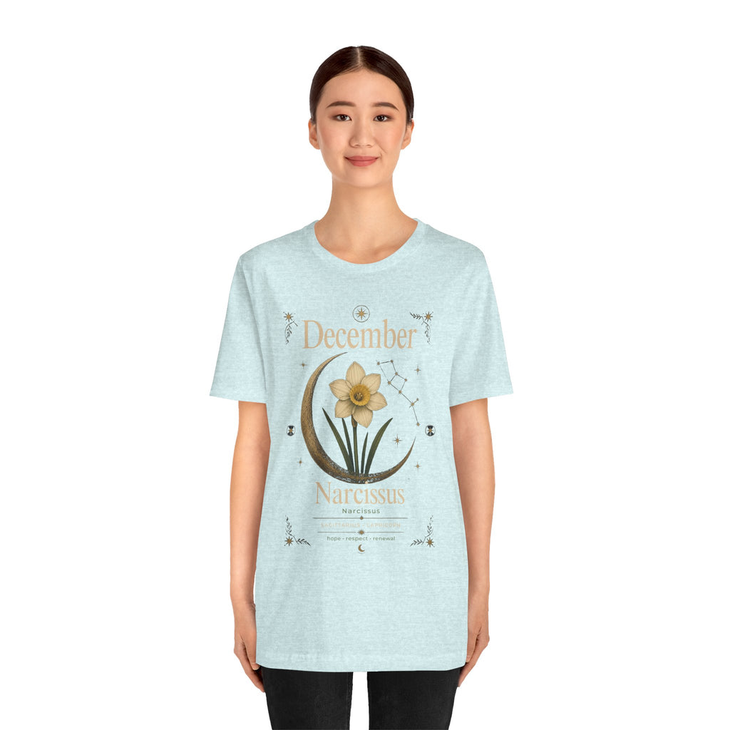 December Birth Flower - Narcissus T‑Shirt — Birth Month Flower Tee