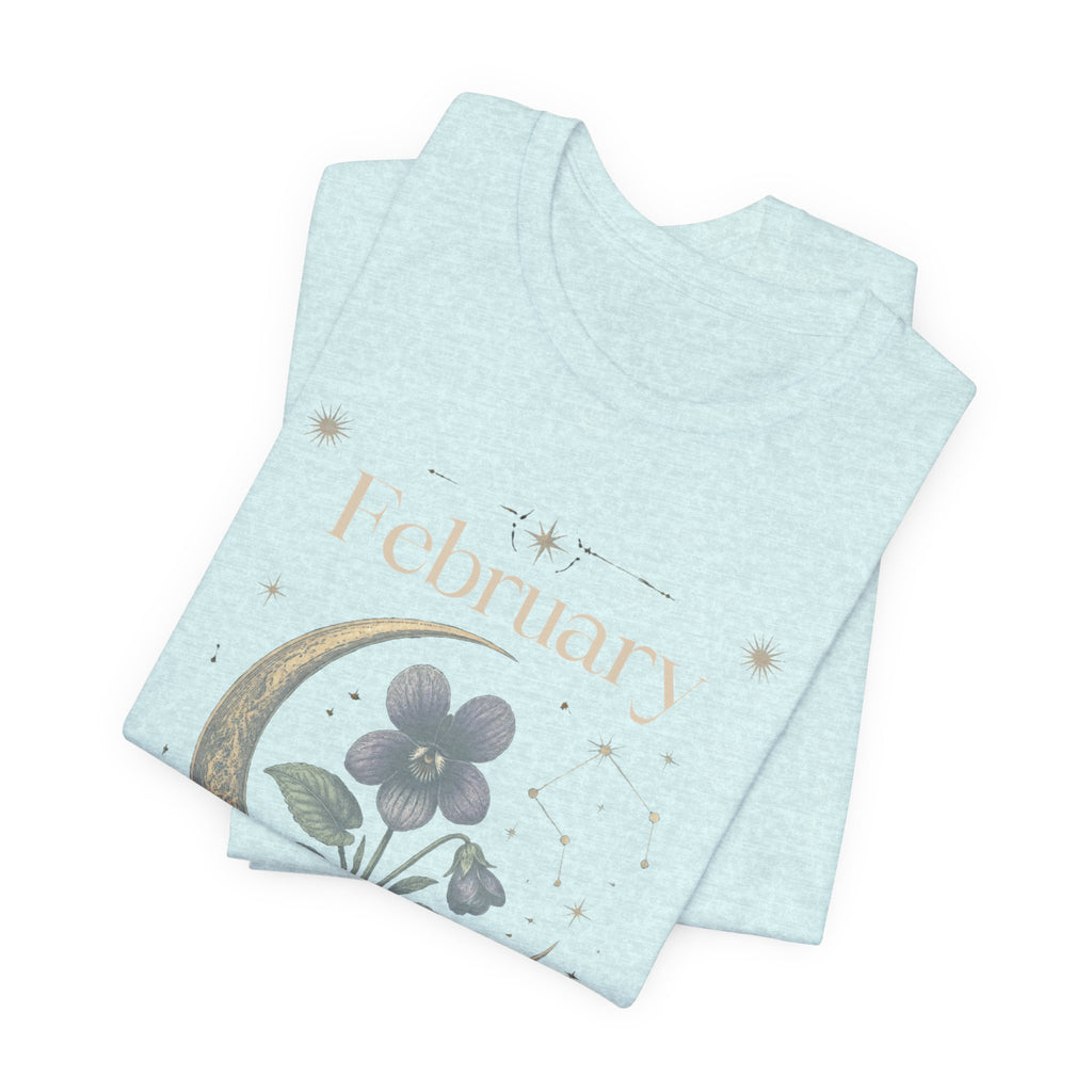 February Birth Flower Tee | Violet Botanical Design | Birthday Gift