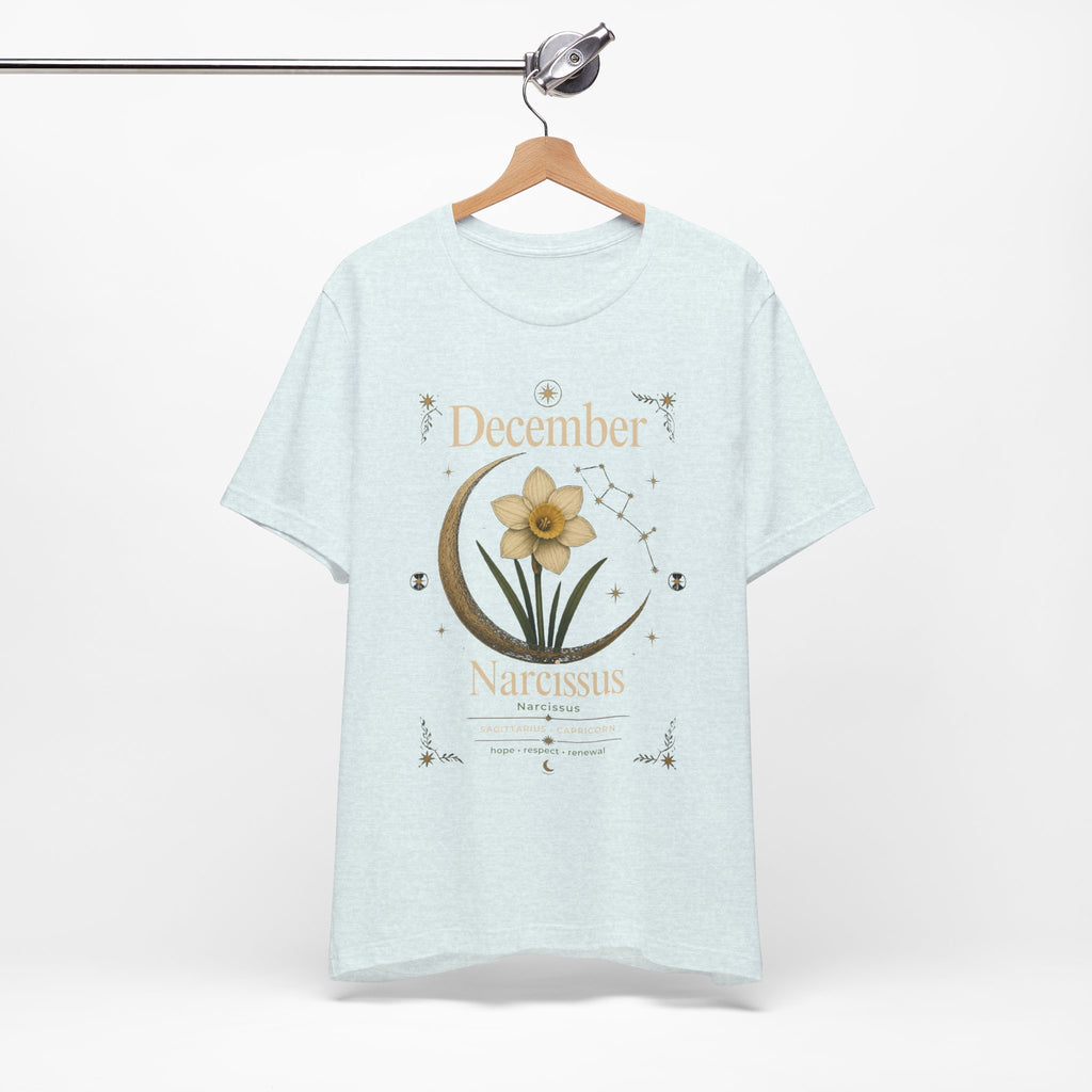December Birth Flower - Narcissus T‑Shirt — Birth Month Flower Tee